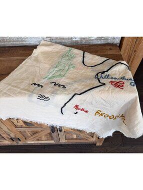 Madewell Subway Graffiti Map Scarf New York City Neighborhoods 69 1/4" X 34"W